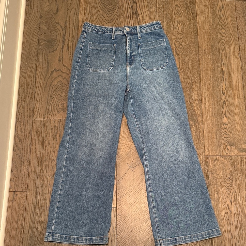 Just Black High-Rise Wide Leg Jeans with Patch Pockets